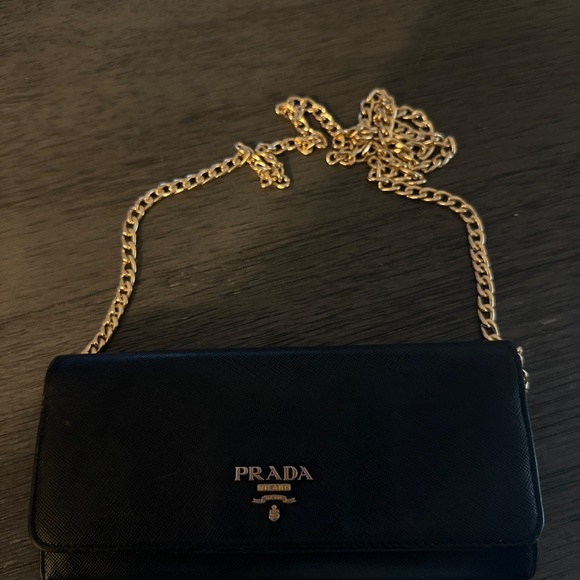 Prada Saffiano Leather Wallet on chain - Picture 5 of 9